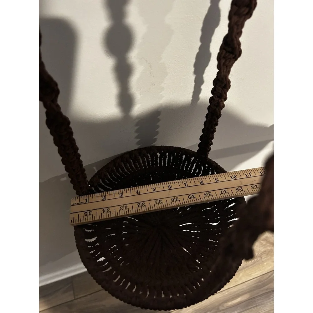 70's‎ Macrame Hanging Plant Holder Ceramic Owl Boho Beads Hippie 58